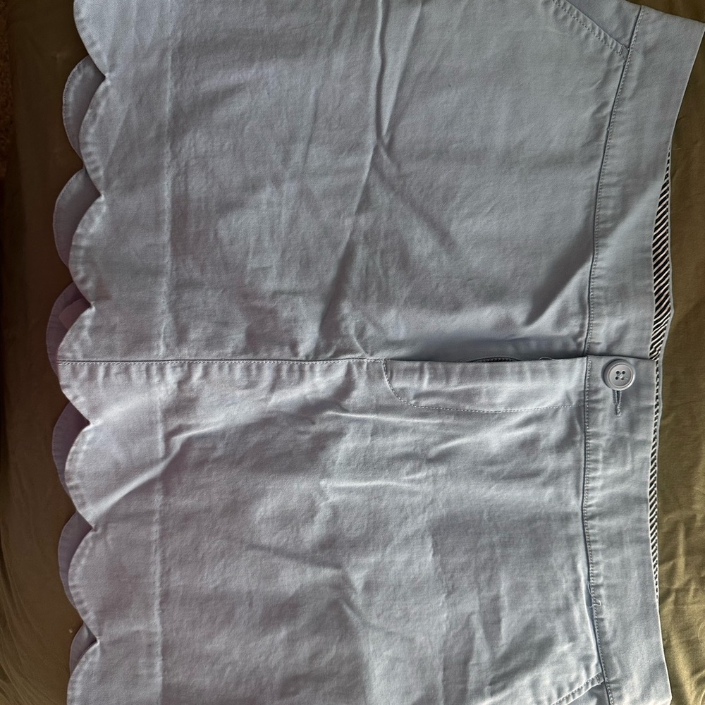 Baby Blue Scalloped Hem Skort